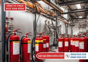 Nạp sạc bình chữa cháy tại KCN Quang Minh Đông Anh Hà Nội
